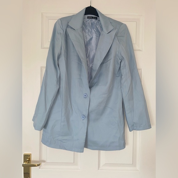 SHEIN Jackets & Blazers - Light blue blazer with shoulder pads